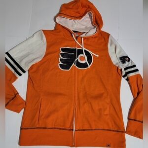 (#13) Majestic Orange and White Hooded Jacket with Logo